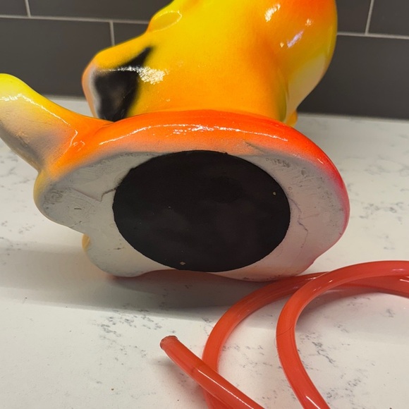 Hoka Vintage Orange and Yellow Devil Head Accent - Picture 8 of 9